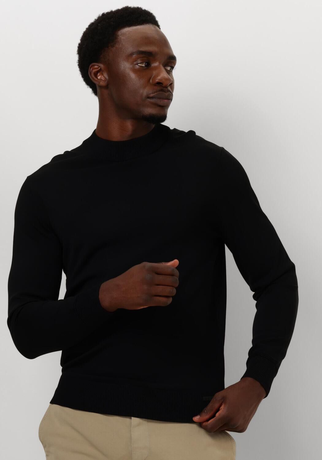 Genti Zwarte stijlvolle trui voor mannen Black Heren