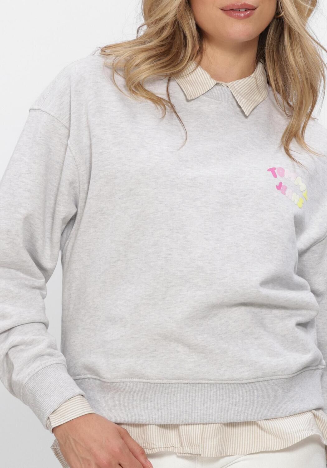 Grijze TOMMY JEANS Trui TJW BXY COLOR BUBBLE CREW EXT - large