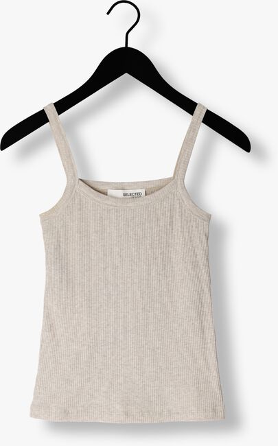 Beige SELECTED FEMME Top SLFCELICA ANNA STRAP TANK TOP - large