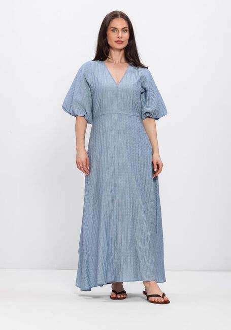 Blauwe SELECTED WOMEN Midi jurk SLFMADDIE SS CLOSED BACK MIDI DRESS - large