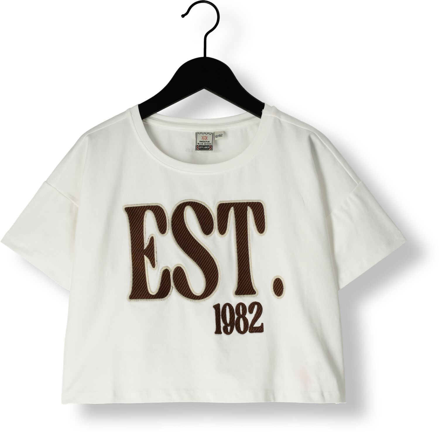 INDIAN BLUE JEANS Meisjes Tops & T-shirts T-shirt Wide Cropped Wit