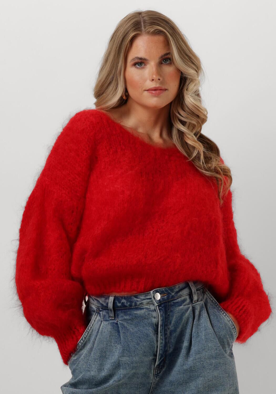 AMERICAN DREAMS Dames Truien & Vesten Milana Ls Mohair Knit Rood