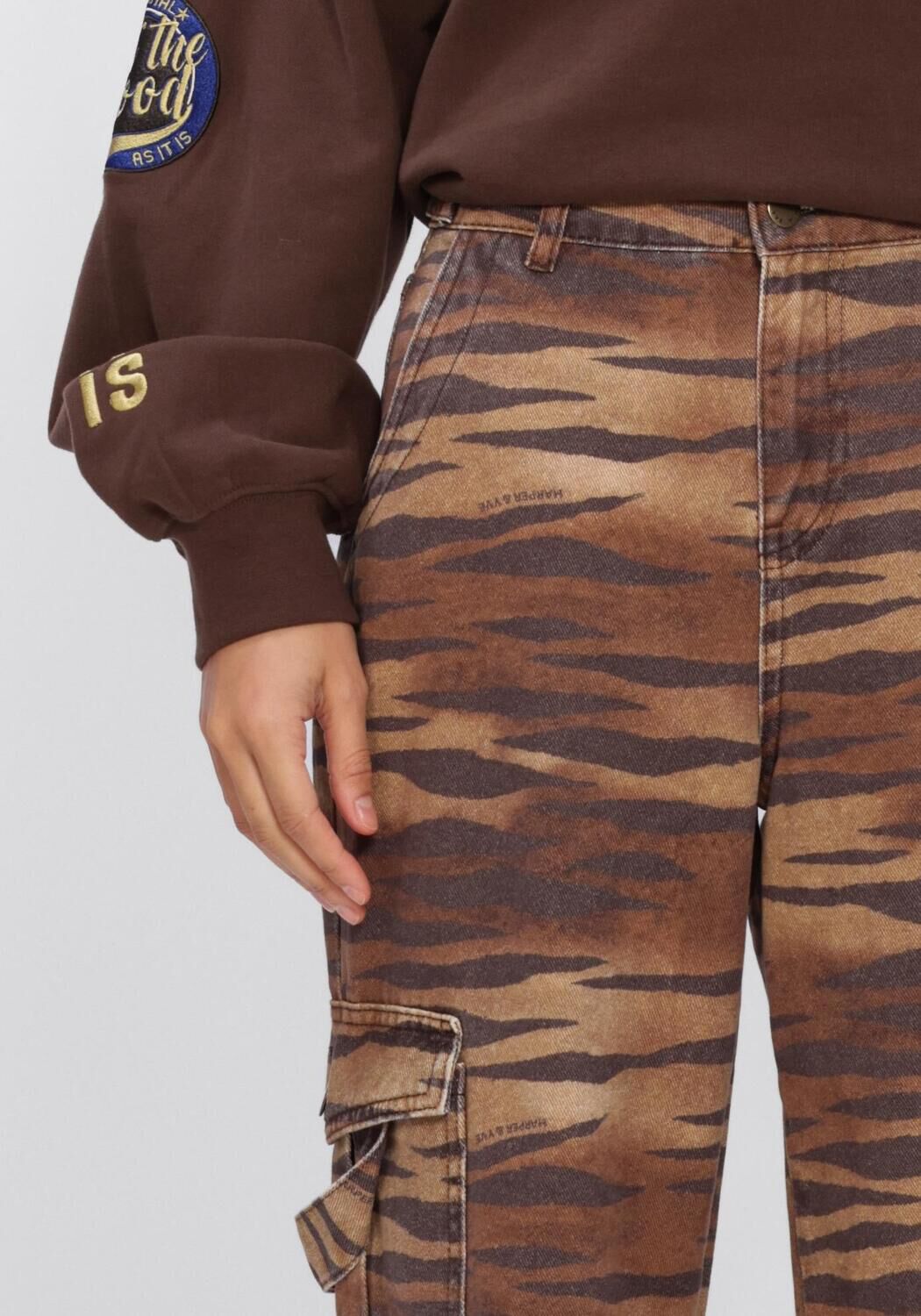 Bruine HARPER & YVE Wijde broek STELLA-PA - large
