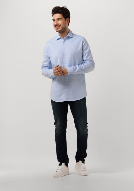 Blauwe VANGUARD Klassiek overhemd LONG SLEEVE SHIRT POWER STRETCH DOBBY 2 TONE - large