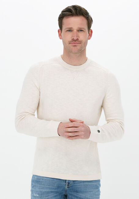 Gebroken wit CAST IRON Trui R-NECK LINEN COTTON SLUB BLEND - large