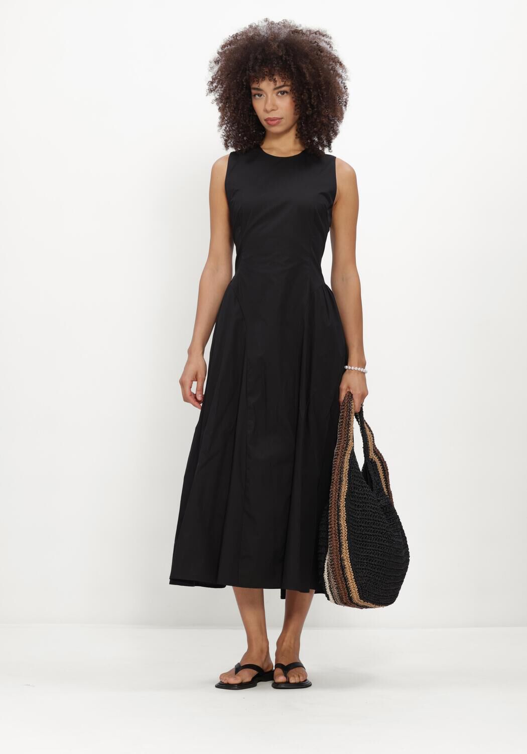 Zwarte NEO NOIR Jurken ZORA POPLIN DRESS - large