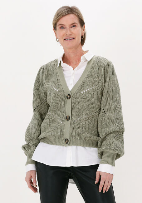 Groene OBJECT Vest OBJLANA L/S KNIT CARDIGAN NOOS - large