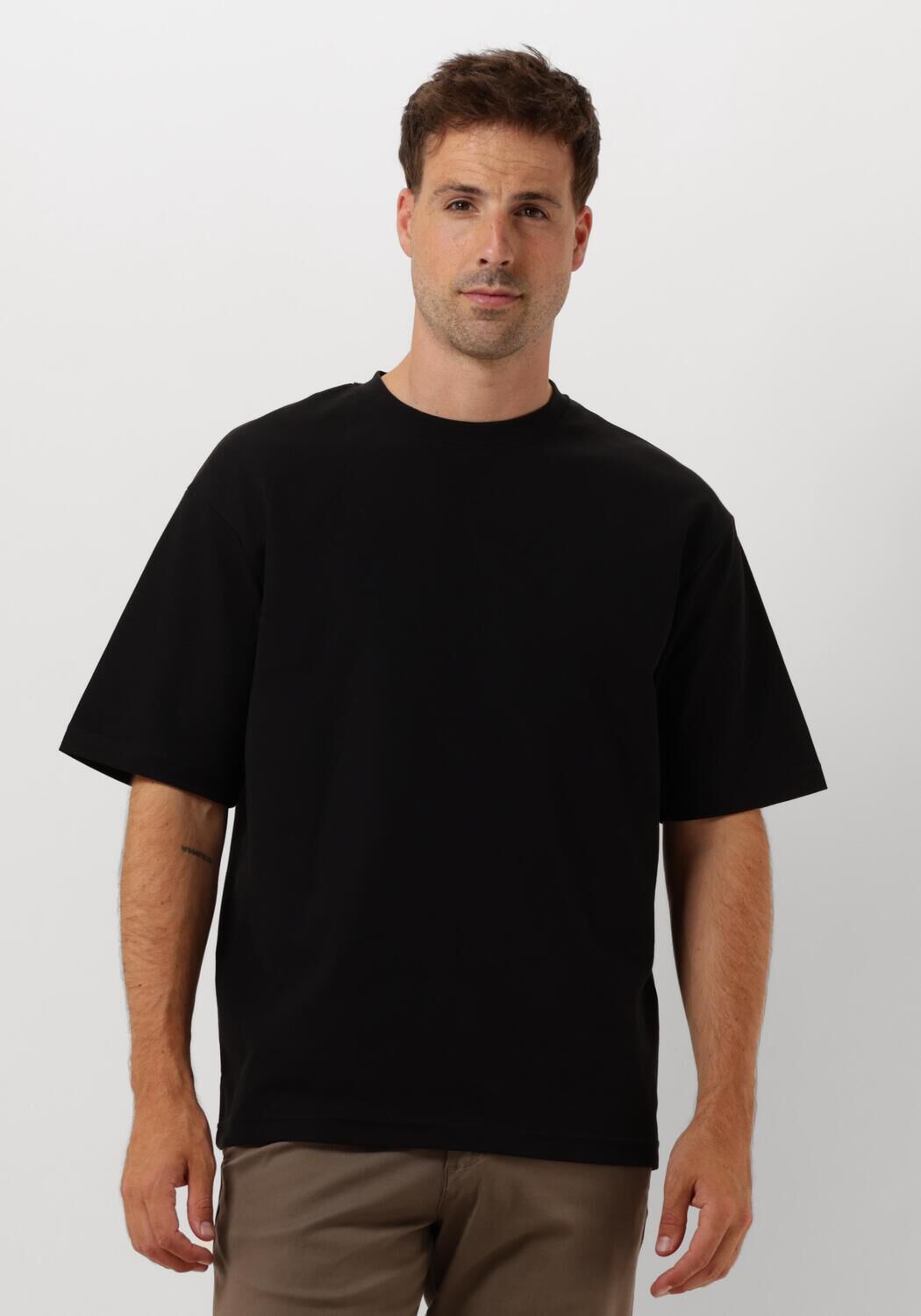 SELECTED HOMME Heren Polo's & T-shirts Slhlooseoscar Ss O-neck Tee Noos Zwart
