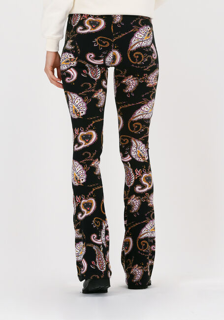 Zwarte COLOURFUL REBEL Flared broek PAISLEY PEACHED FLARE PANTS - large