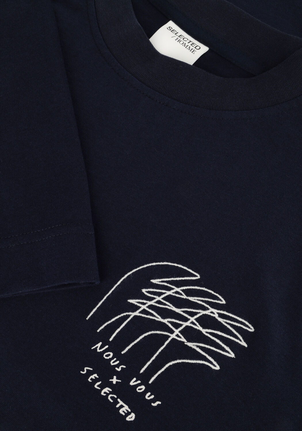 Donkerblauwe SELECTED MEN T-shirt SLHRELAXJAY LICENSE SS O-NECK TEE - large