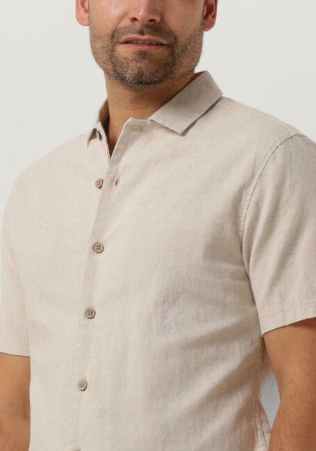 Beige ANERKJENDT Casual overhemd AKLEON S/S COT/LINEN SHIRT - large