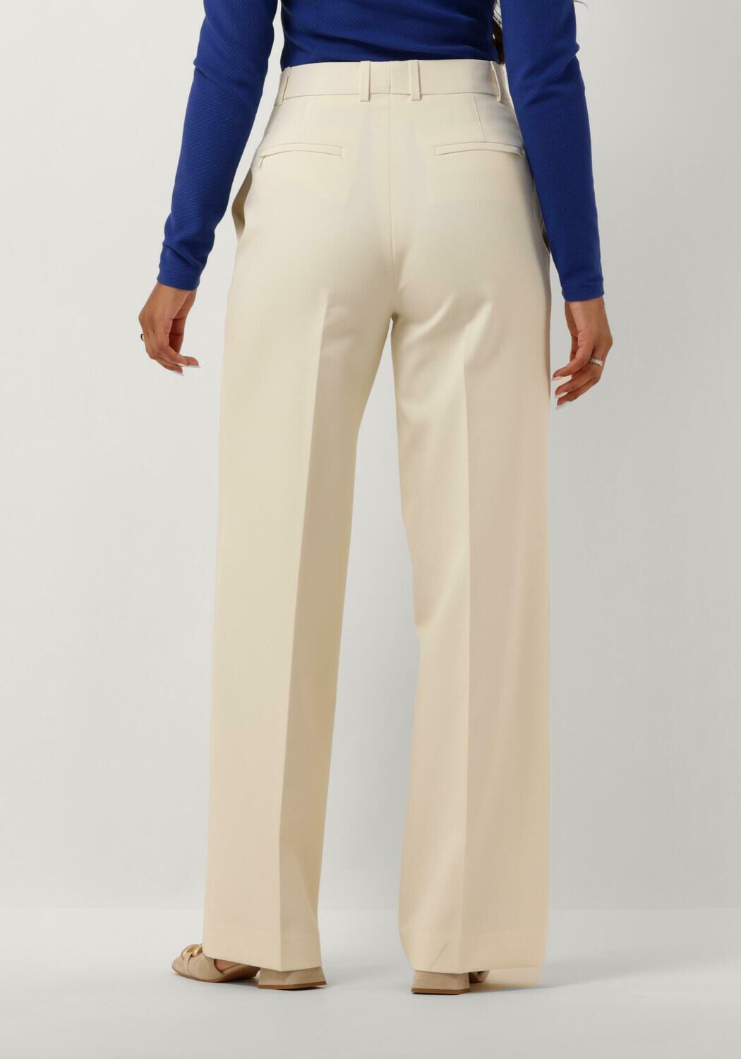 VANILIA Dames Broeken Straight Leg Trousers Creme