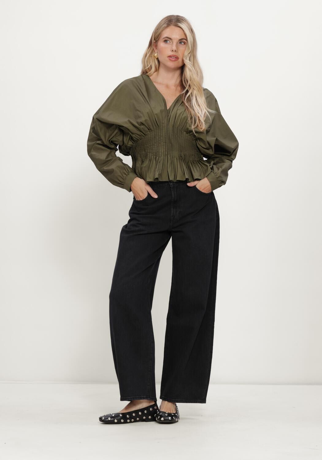7 FOR ALL MANKIND Dames Jeans Bonnie Curvilinear Heavy Rain Zwart