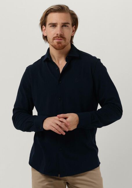 Donkerblauwe DSTREZZED Casual overhemd KIRK SHIRT MELANGE PIQUE - large