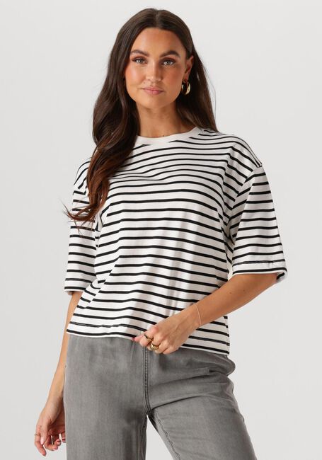 Zwarte CATWALK JUNKIE T-shirt LOOSE FIT STRIPE TSHIRT - large