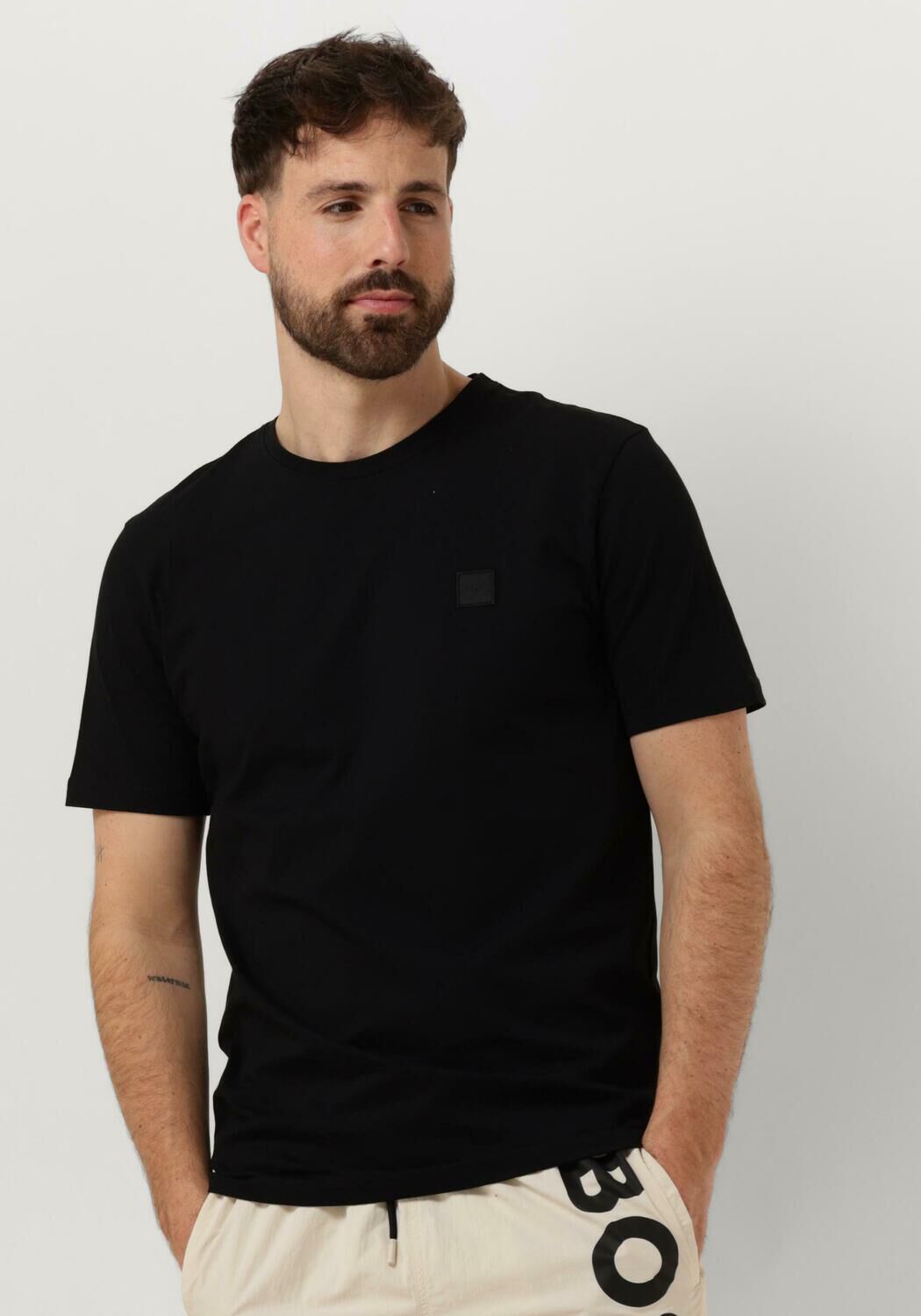Boss Orange T-shirt Tales met boss-borduursel op de borst