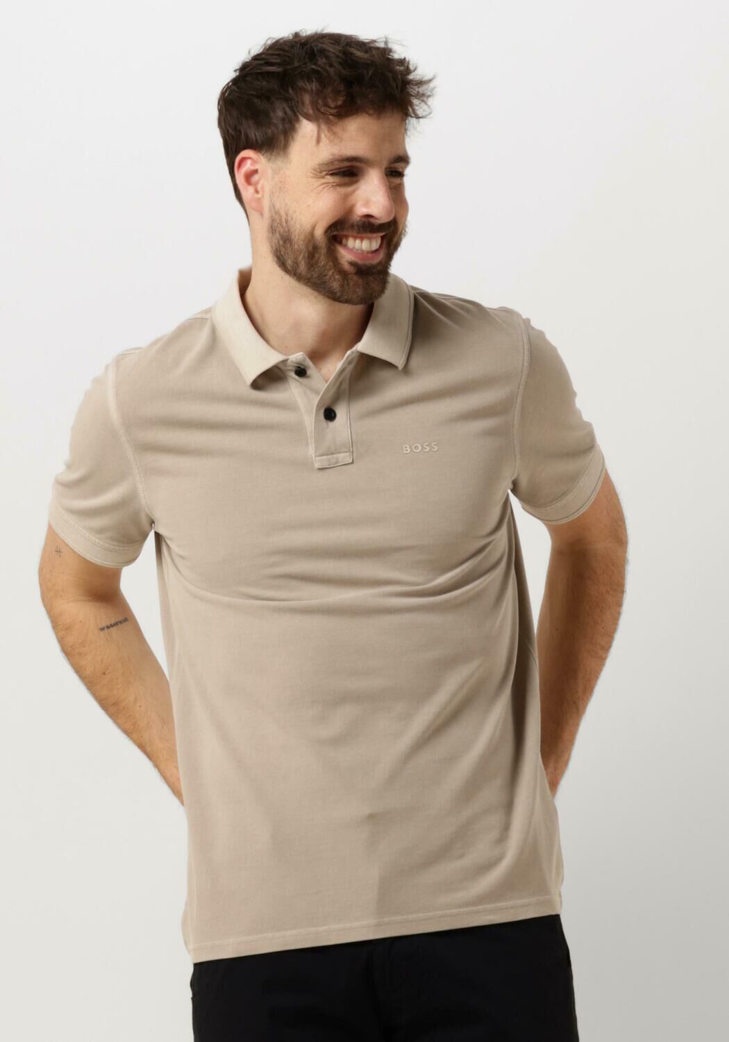 Boss Orange Slim fit poloshirt met labelprint model 'Prime'