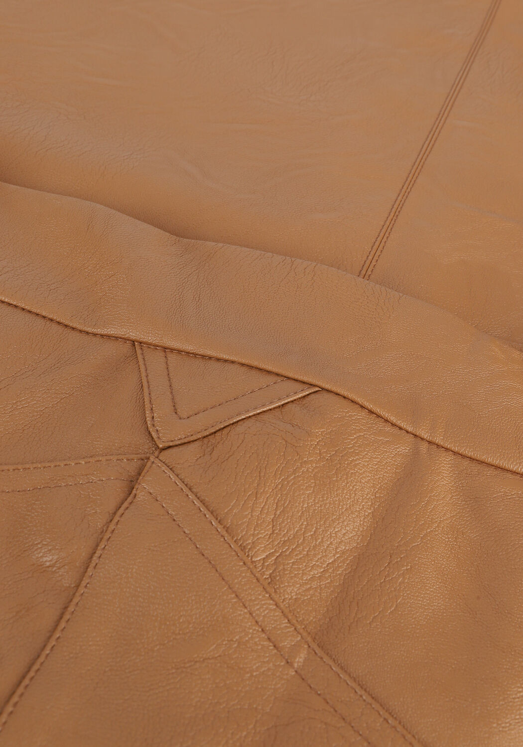 Cognac 10DAYS Midirok VEGAN LEATHER SKIRT - large