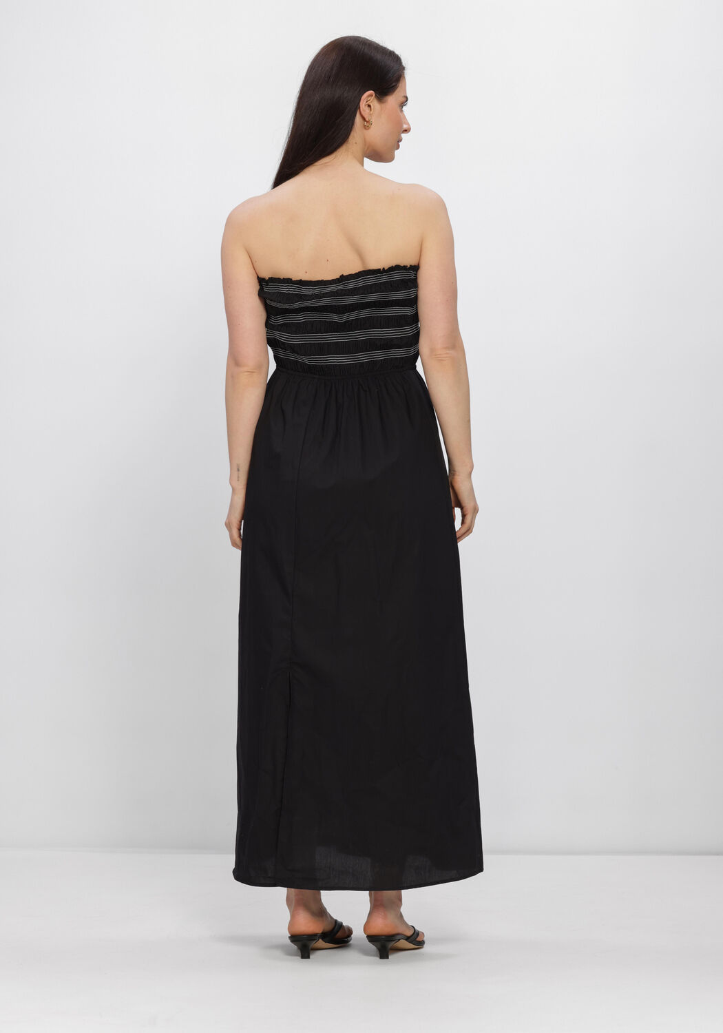 Zwarte OBJECT Midi jurk OBJELLY HOPE S/L RE SMOCK MIDI DRESS - large