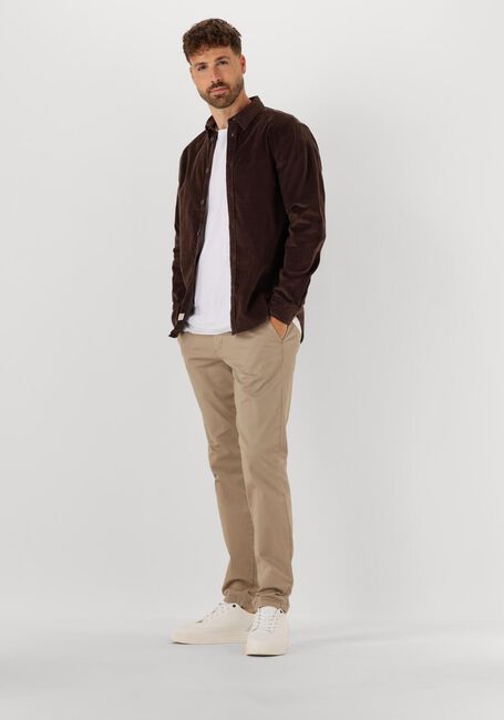 Bruine ANERKJENDT Casual overhemd AKLEIF SOLID CORD SHIRT - large