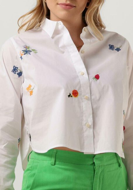 Witte SCOTCH & SODA Blouse EMBROIDERED BOXY FIT SHIRT - large