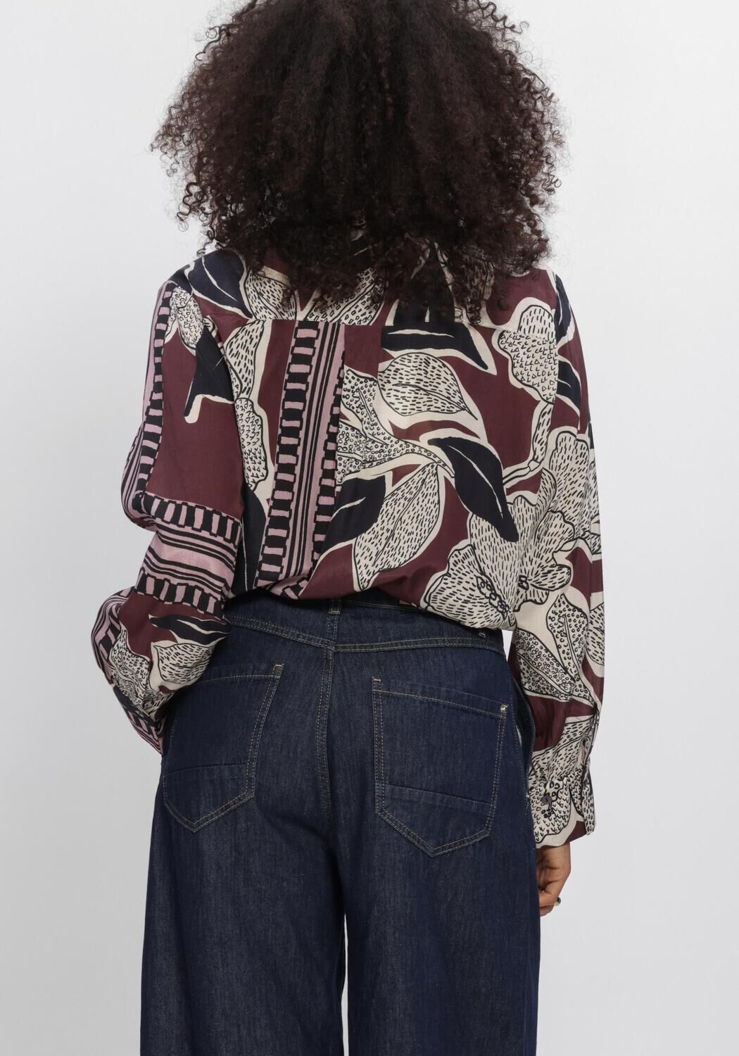 Bordeaux SUMMUM Blouses BLOUSE SCARF PRINT - large