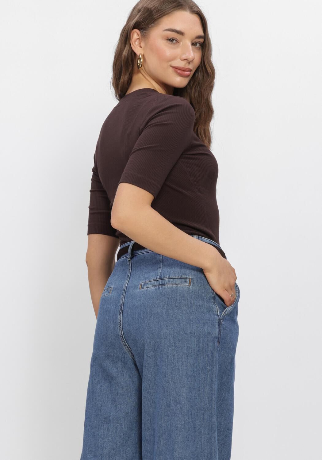 Bruine INWEAR T-shirt DAGNAIW V TSHIRT - large