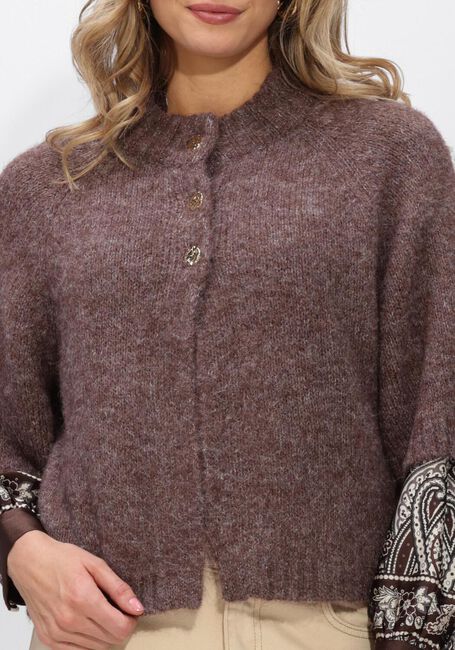 Bruine NEO NOIR Trui BENUTA FLUFFY KNIT CARDIGAN - large
