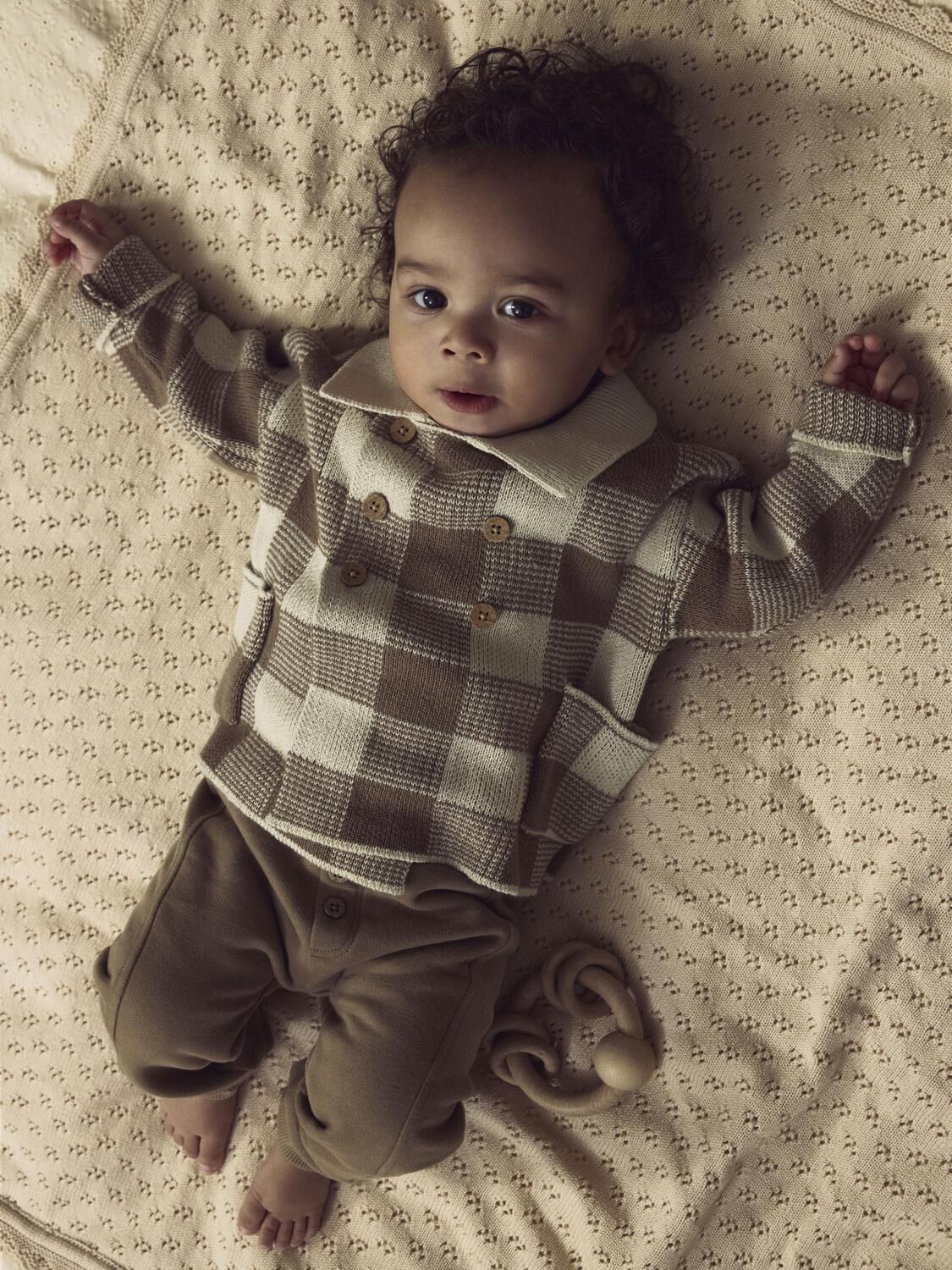 Multi LIL' ATELIER Vest NBMROBO LS LOOSE KNIT CARD LIL - large