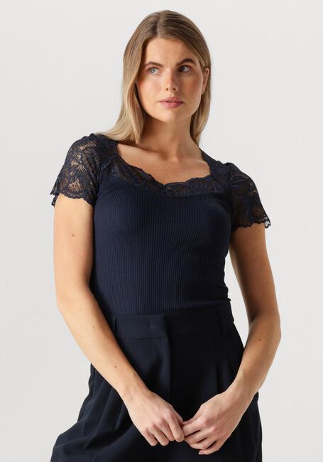 Donkerblauwe ROSEMUNDE Top BEATHA CAPSLEEVE - large