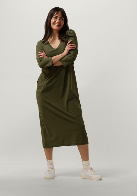 Groene PENN & INK Midi jurk DRESS KHAKI - large