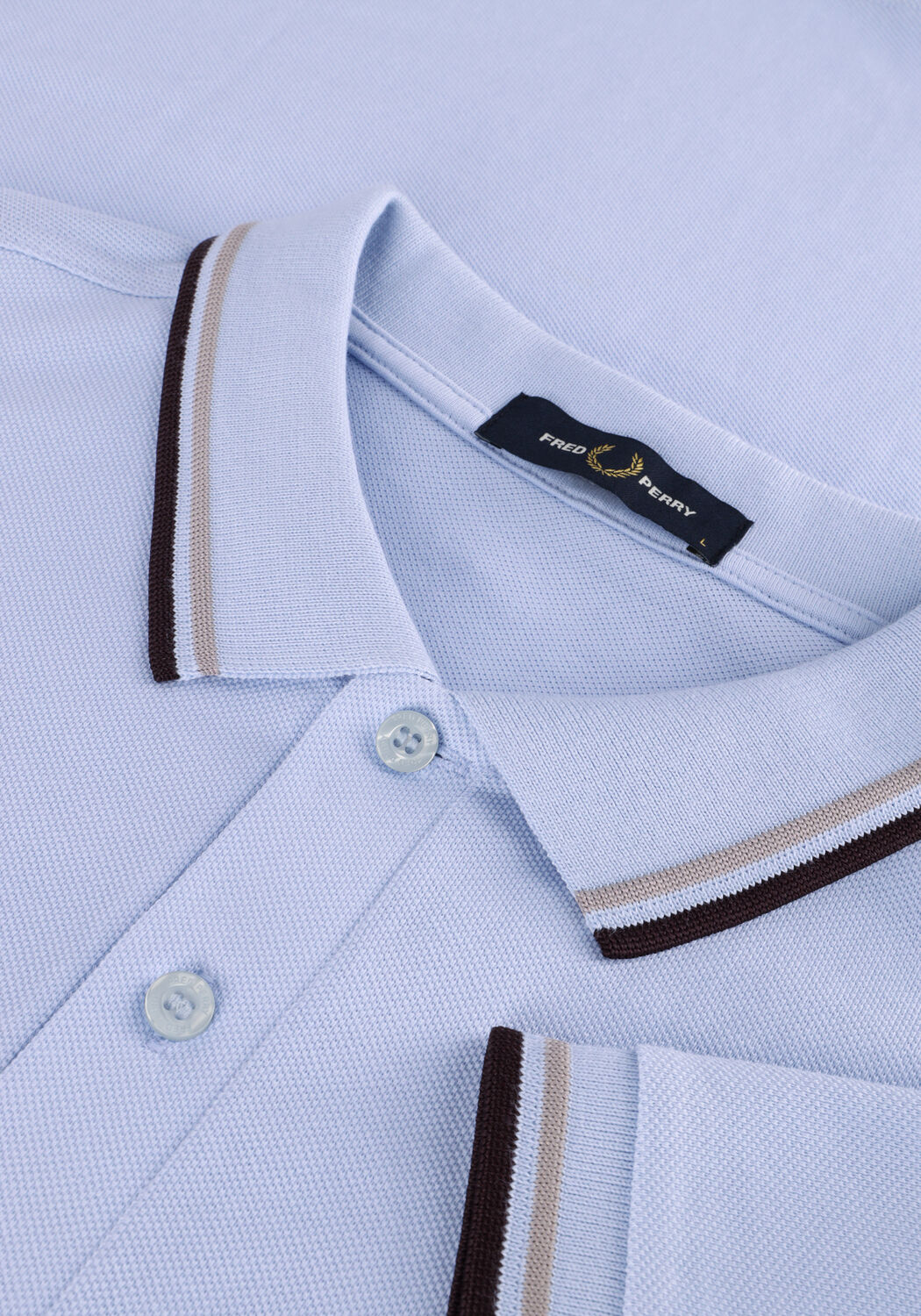 Lichtblauwe FRED PERRY Polo THE TWIN TIPPED FRED PERRY SHIRT - large