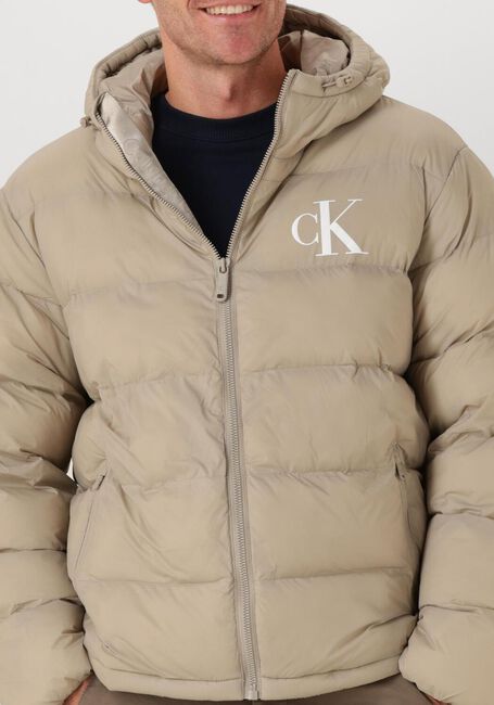 Beige CALVIN KLEIN Gewatteerde jas LS NYLON MONGRAM PUFFER JKT - large
