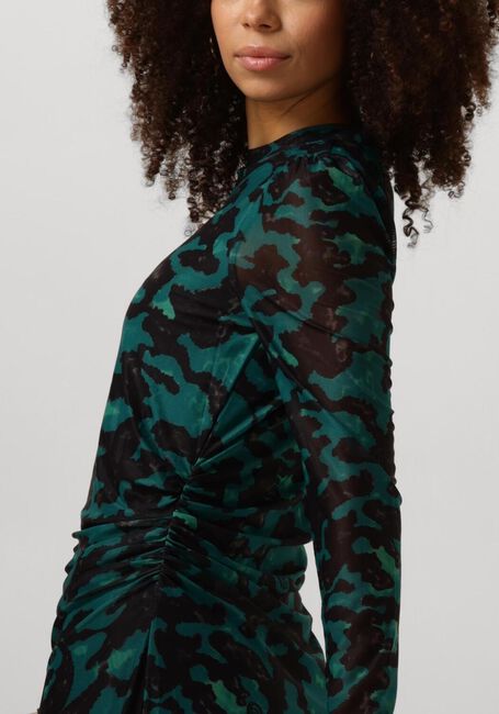 Groene POM AMSTERDAM Midi jurk CAMO TEAL GREEN MESH - large