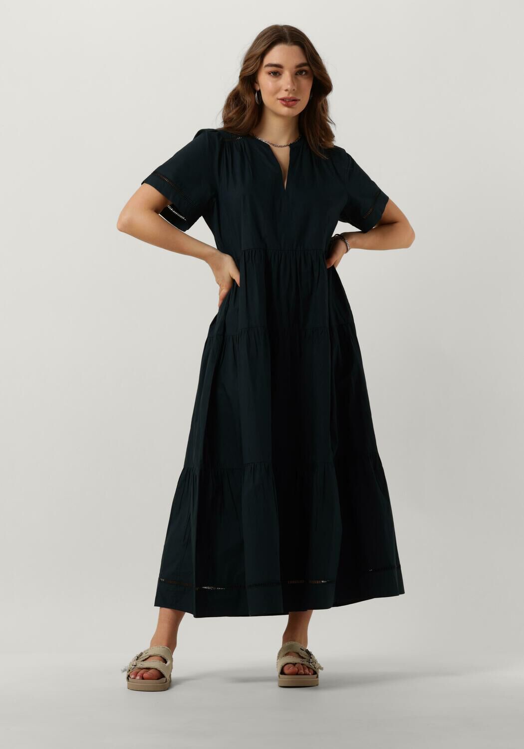 Donkerblauwe maxi jurk outlet