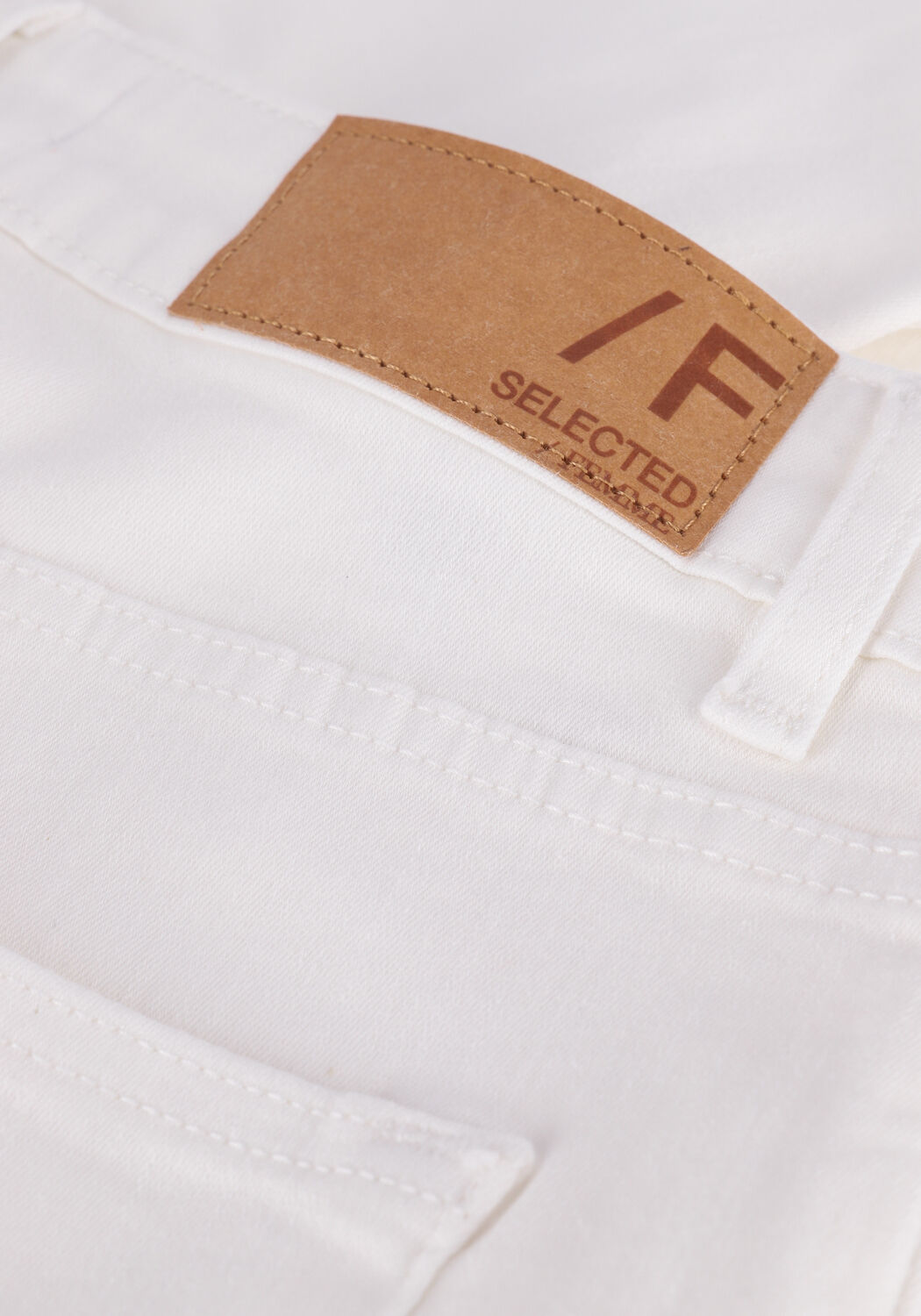 Witte SELECTED WOMEN Jeans SLFSIA MW SNOW WHITE DENIM SHORTS - large