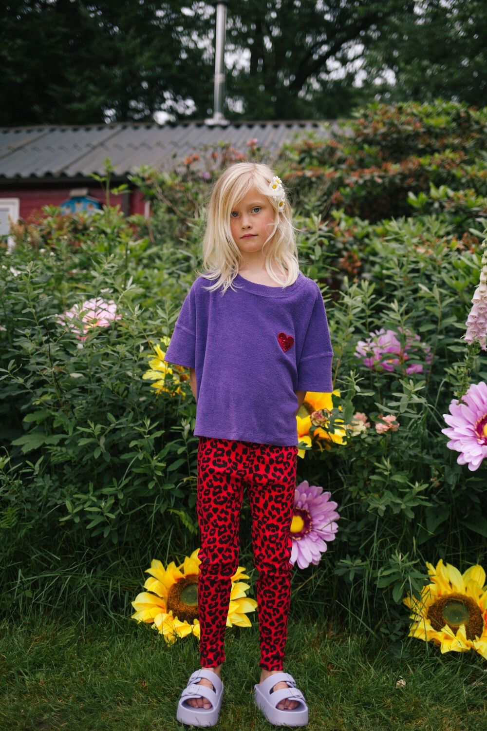 DAILY BRAT Meisjes Broeken Leopard Pants Rood
