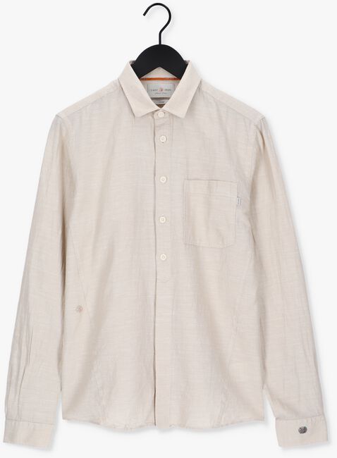 Beige CAST IRON Casual overhemd LONG SLEEVE SHIRT COTTON LINEN DOBBY - large