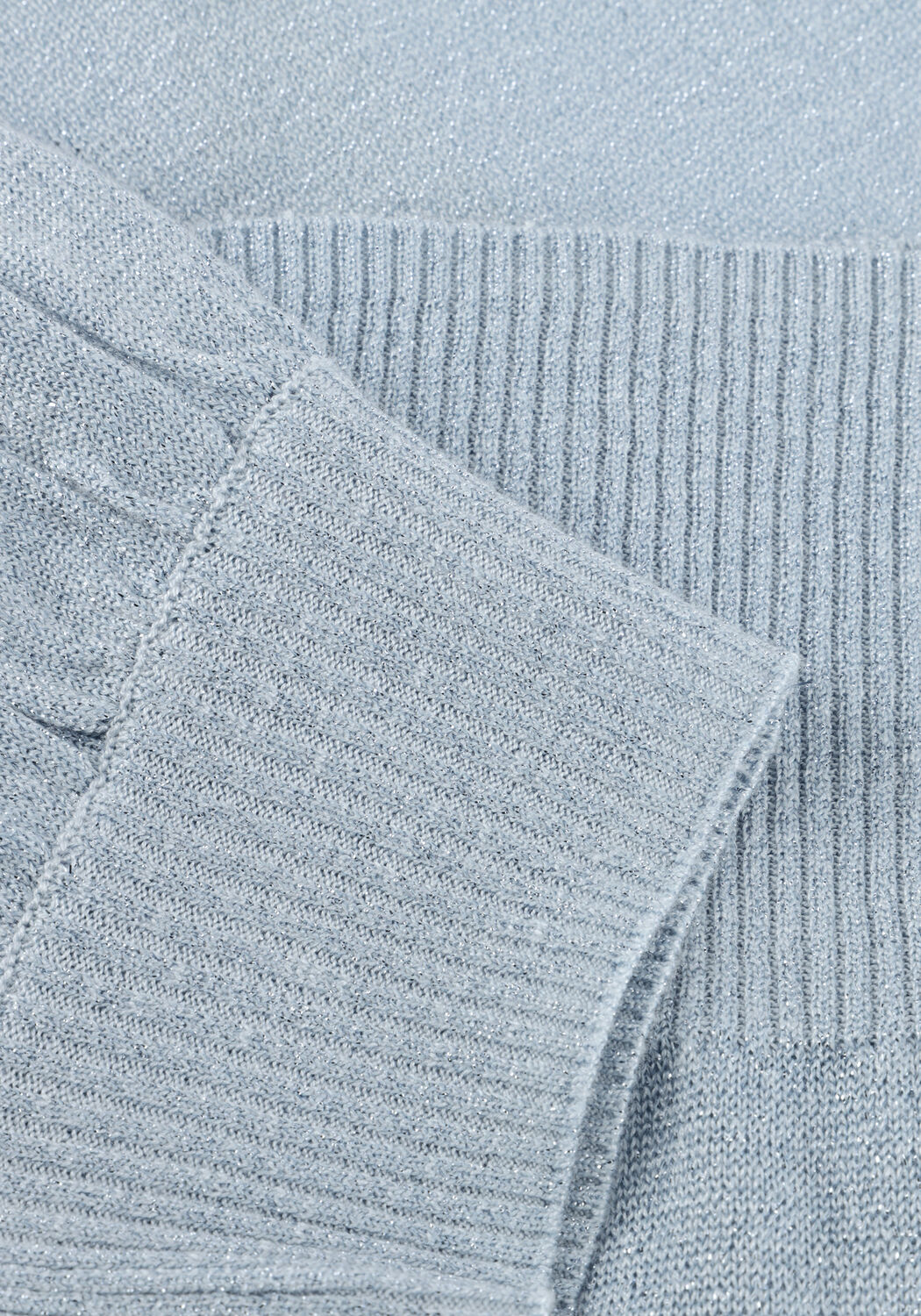 Lichtblauwe MINUS Trui MSLIVA PUFF SLEEVE METALLIC KNIT PULLOVER - large