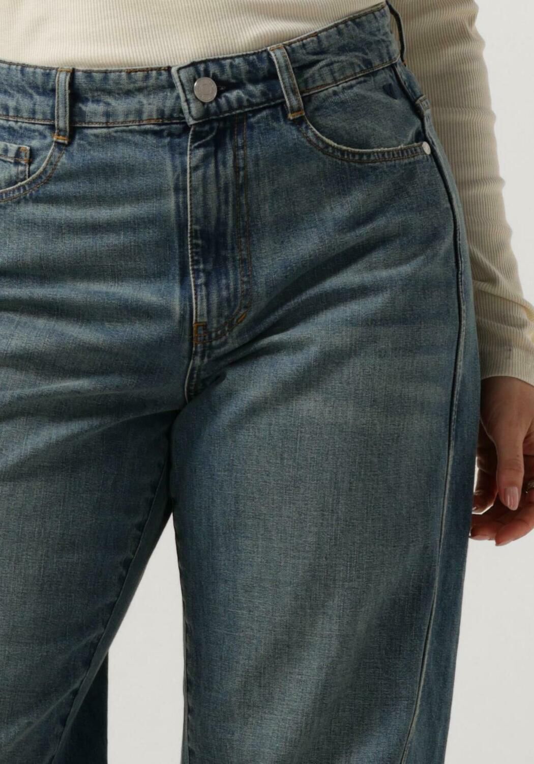 VANILIA Dames Jeans Denim Straight Leg Blauw