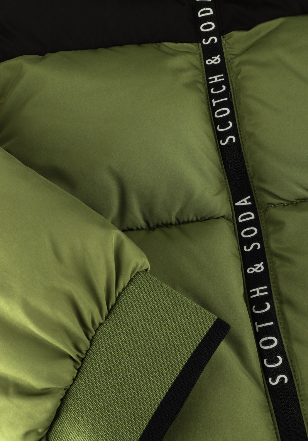 Groene SCOTCH & SODA Gewatteerde jas WATER REPELLENT HOODED PUFFER JACKET - large