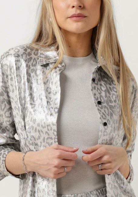 Zilveren ALIX THE LABEL Blouses LADIES KNITTED LEOPARD BLOUSE - large