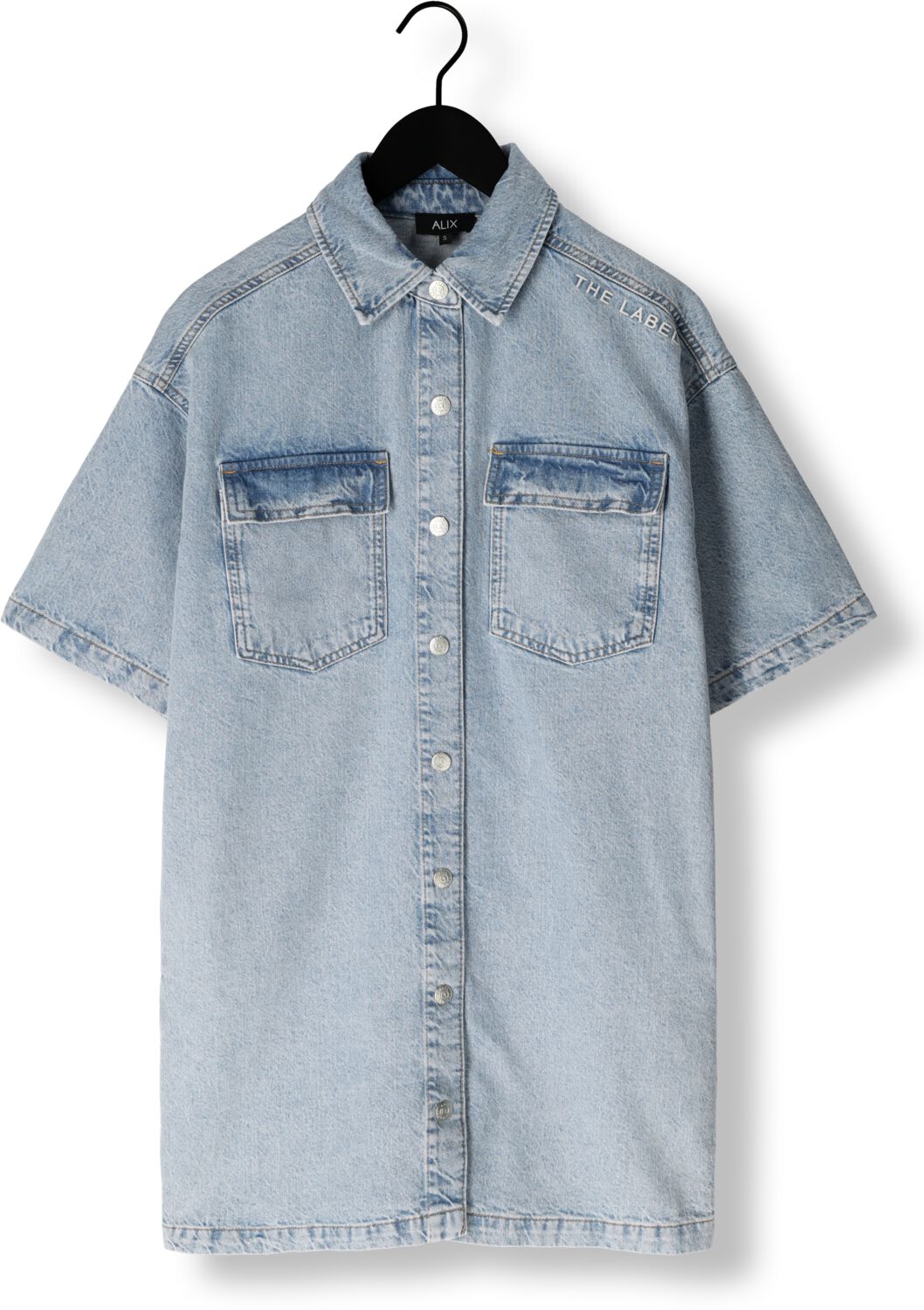 ALIX THE LABEL Dames Jurken Ladies Woven Flowy Shirt Dress Blauw