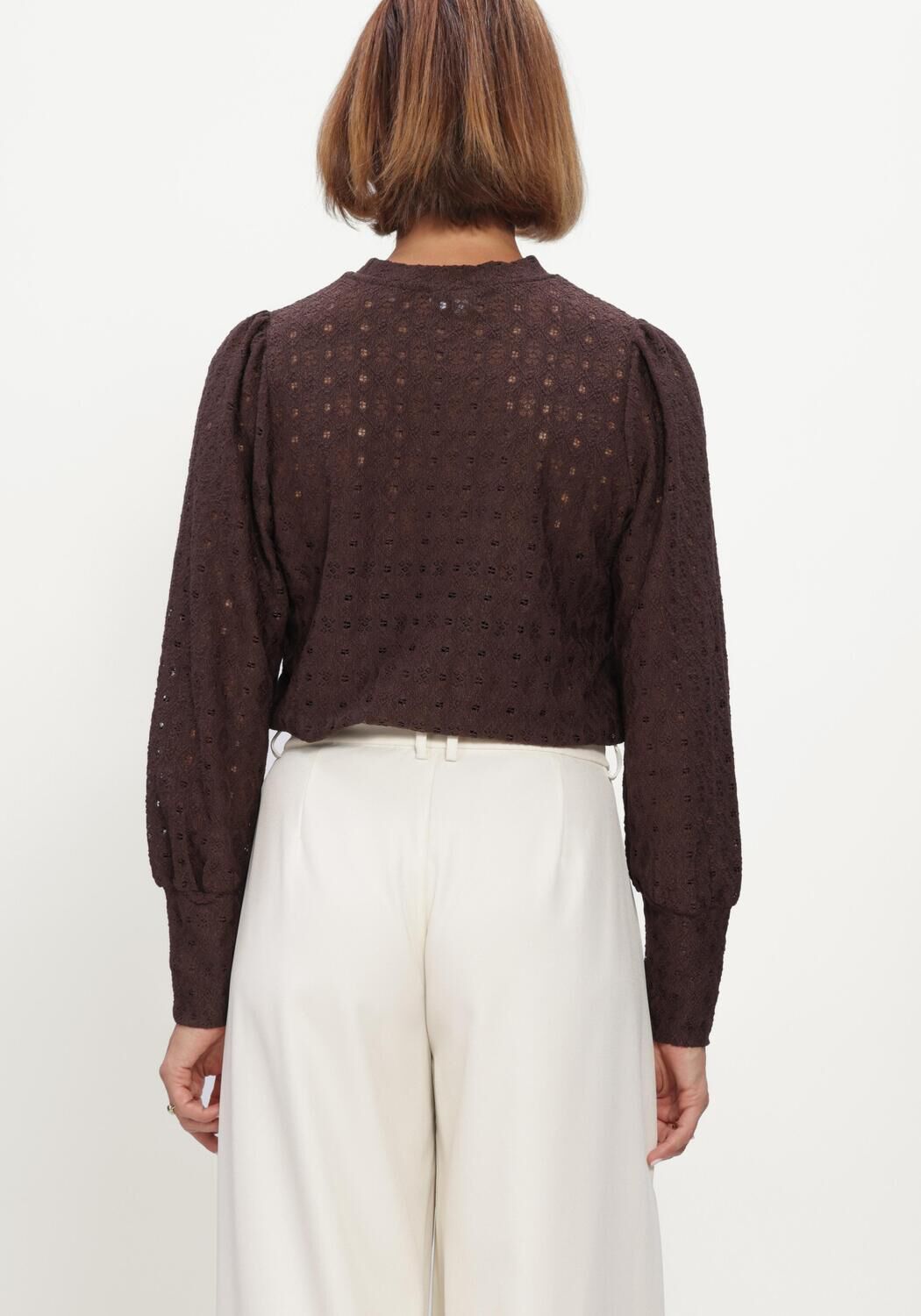 Bruine OBJECT Trui OBJLAILA L/S RE TOP NOOS - large