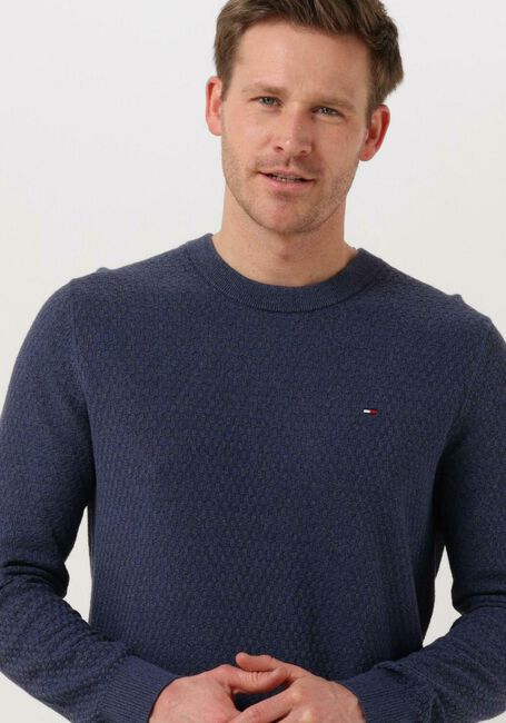 Blauwe TOMMY HILFIGER Trui CROSS STRUCTURE CREW NECK - large