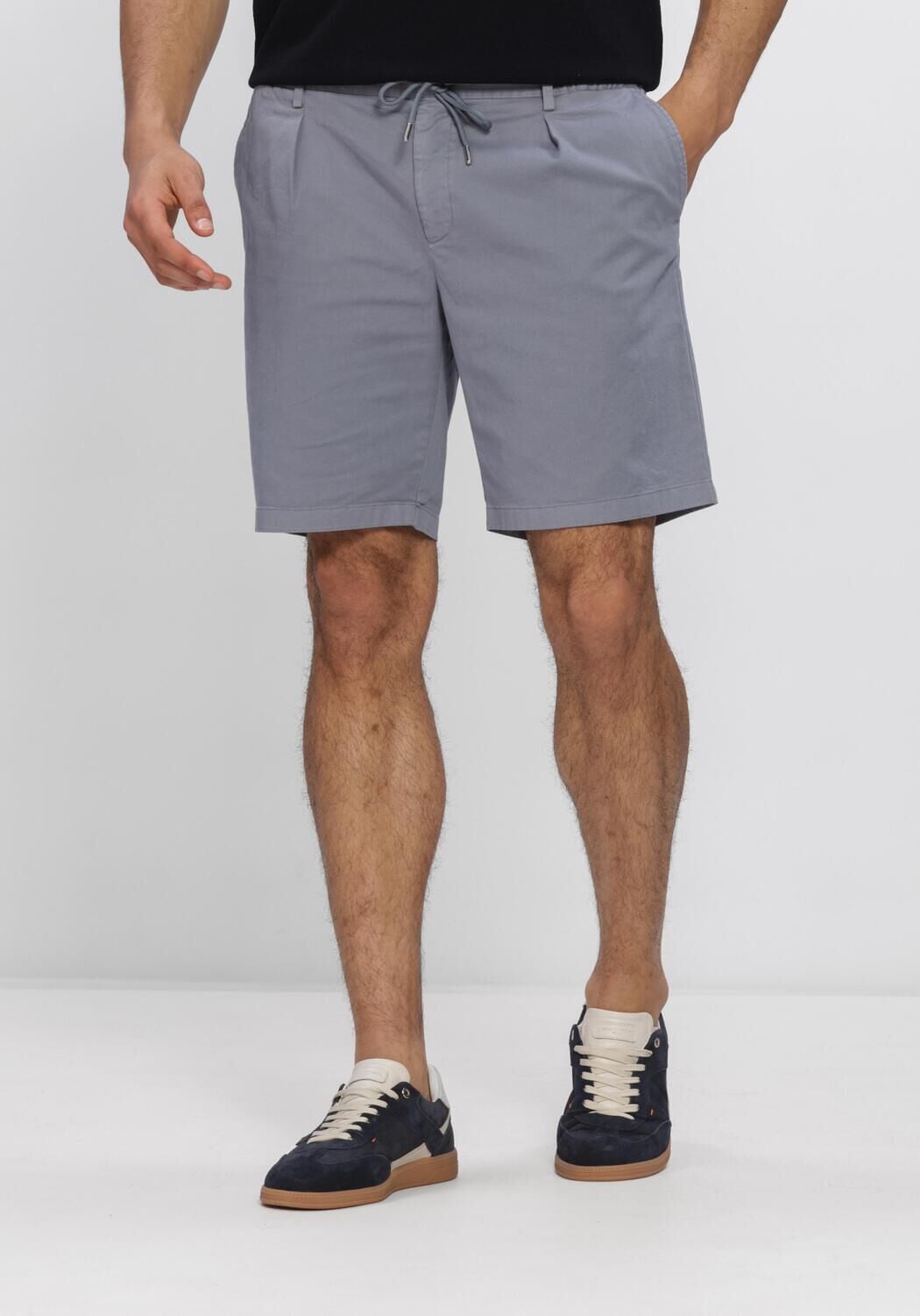 Profuomo relaxed chino short grijsblauw