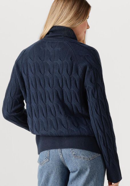Donkerblauwe TOMMY HILFIGER Coltrui SOFT WOOL CABLE ROLL-NK LS SWT - large