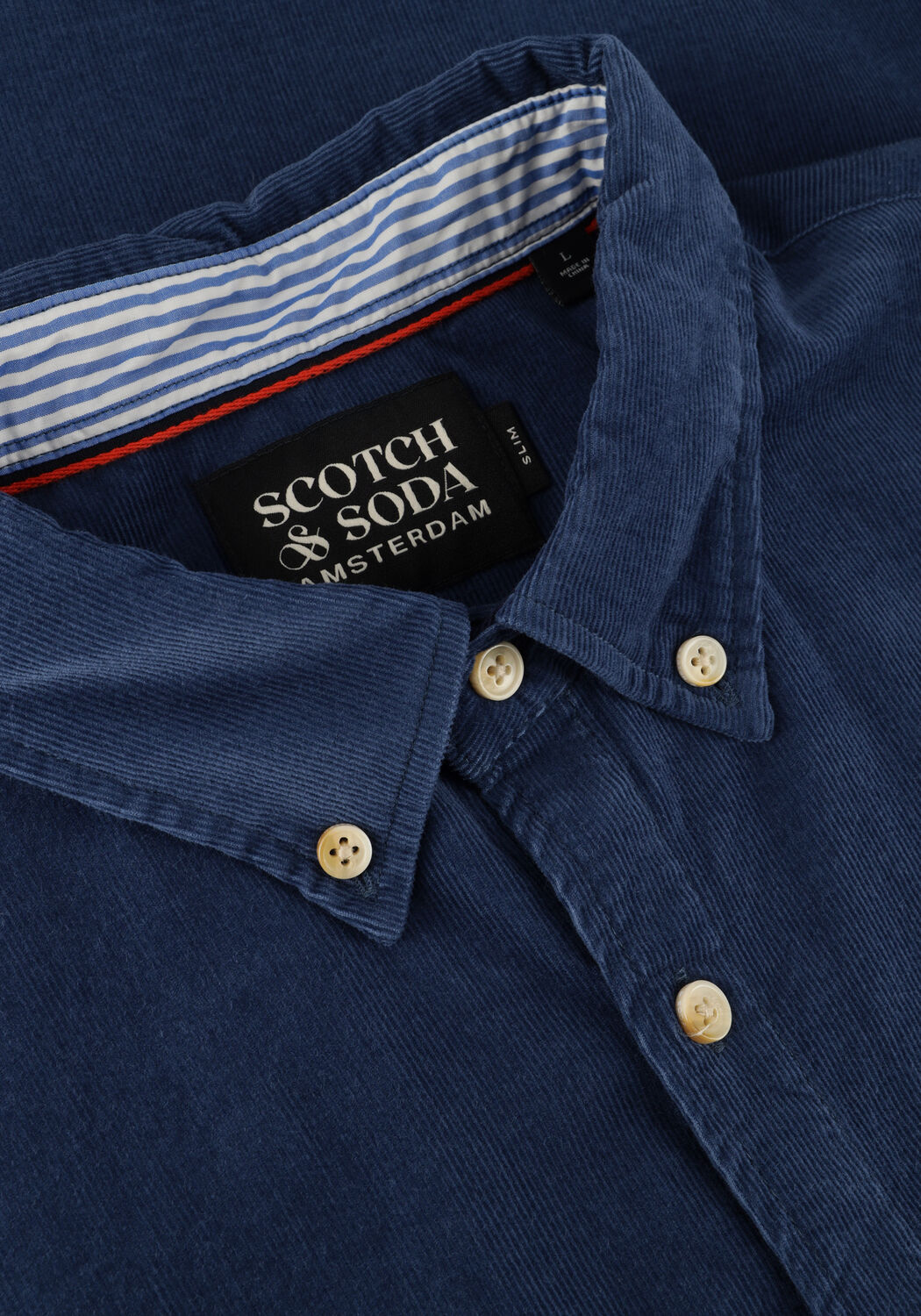 Blauwe SCOTCH & SODA Casual overhemd FINE CORDUROY SHIRT - SLIM FIT - large