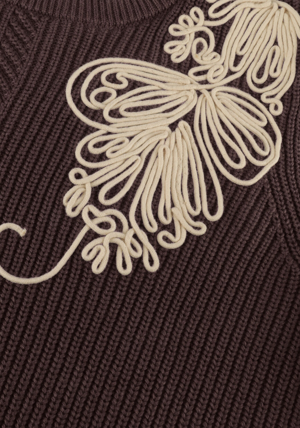 Bruine OBJECT Trui OBJSTAR S/S RE KNIT PULLOVER - large