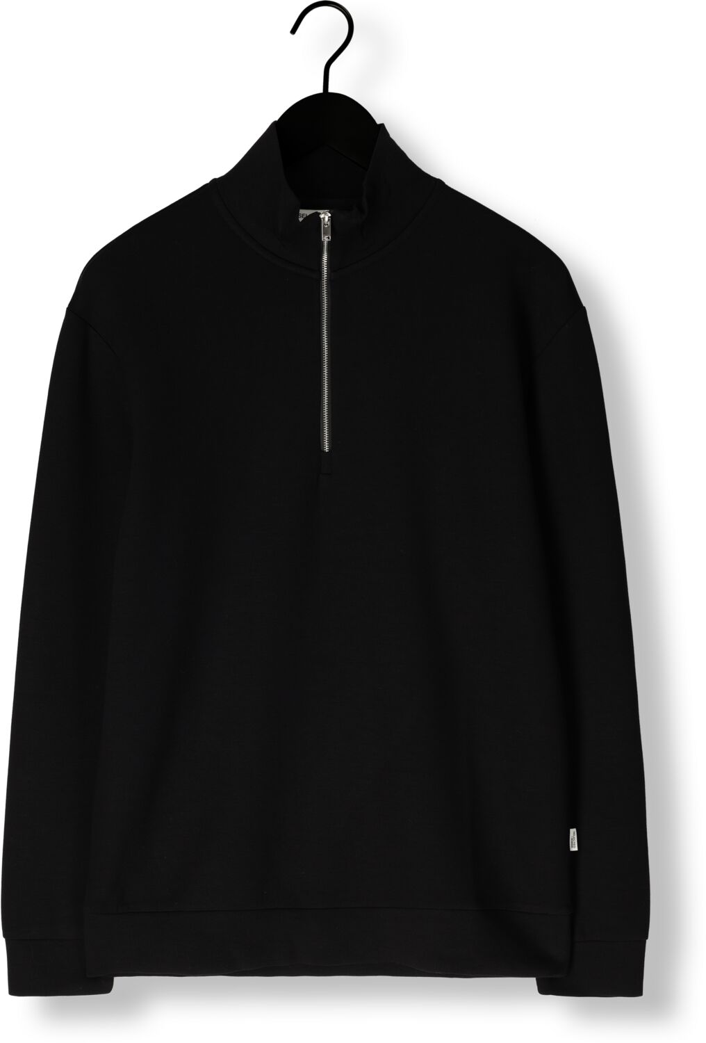 SELECTED HOMME Heren Truien & Vesten Slhemanuel Soft Zip High Neck Sweat Noos Zwart